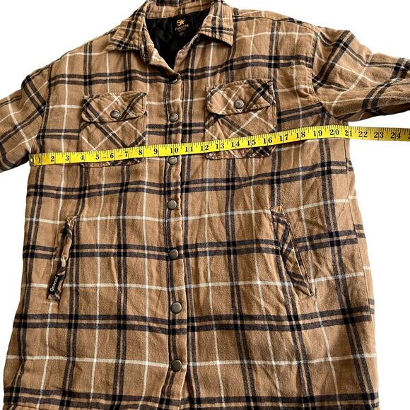 Fivestar General Flannel Jacket Shacket Women XS Plaid BROWN Retro Cozy Winter - Picture 6 of 14